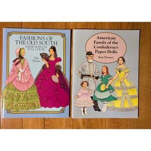 Tom Tierney 1980s Old South American Confederacy Full Color Paper Doll Books Set